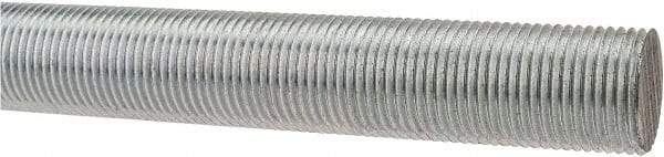 Made in USA - 3/4-16 UNF (Fine), 3' Long, Low Carbon Steel Threaded Rod - Zinc-Plated Finish, Right Hand Thread - Exact Tool & Supply