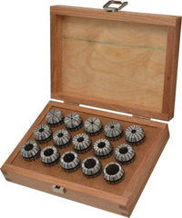 Parlec - 15 Piece, 1mm to 16mm Capacity, ER Collet Set - Increments of 1mm, Series ER25 - Exact Tool & Supply