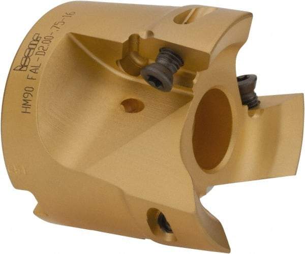 Iscar - 3 Inserts, 2" Cut Diam, 3/4" Arbor Diam, 0.622" Max Depth of Cut, Indexable Square-Shoulder Face Mill - 0/90° Lead Angle, 1-3/4" High, HM90 APCR 1605... Insert Compatibility, Series HM90 - Exact Tool & Supply