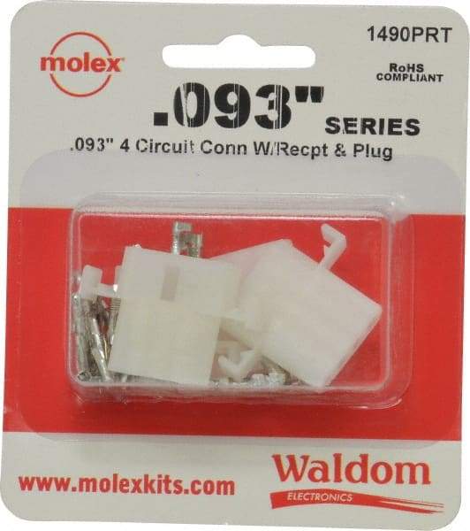 Molex - 4 Circuit, 4 AWG, 0.093 Inch Pin Diameter, Modular Receptacle Plug Connector Package - RoHS Compliant - Exact Tool & Supply