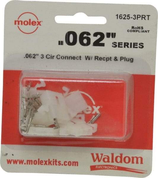 Molex - 3 Circuit, 3 AWG, 0.062 Inch Pin Diameter, Modular Receptacle Plug Connector Package - RoHS Compliant - Exact Tool & Supply