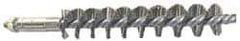 Schaefer Brush - 3" Brush Length, 1/4" Diam, Double Stem, Single Spiral Tube Brush - 4-1/2" Long, Stainless Steel, 8-32 Male Connection - Exact Tool & Supply