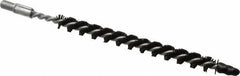 Schaefer Brush - 3" Brush Length, 1/4" Diam, Nylon Single Stem, Single Spiral Condenser Tube Brush - 4-1/2" Long, Nylon, 8-32 Male Connection - Exact Tool & Supply