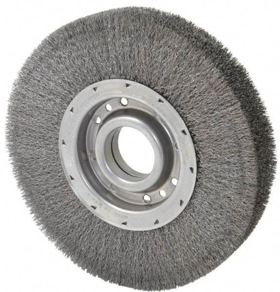 Osborn - 10" OD, 2" Arbor Hole, Crimped Steel Wheel Brush - 2" Face Width, 2-1/8" Trim Length, 0.01" Filament Diam, 3,600 RPM - Exact Tool & Supply