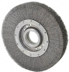 Osborn - 10" OD, 2" Arbor Hole, Crimped Steel Wheel Brush - 2" Face Width, 2-1/8" Trim Length, 0.01" Filament Diam, 3,600 RPM - Exact Tool & Supply