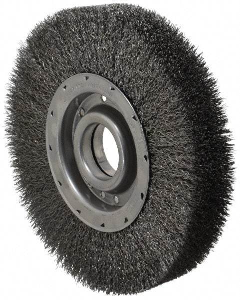 Osborn - 10" OD, 2" Arbor Hole, Crimped Steel Wheel Brush - 2" Face Width, 2-1/8" Trim Length, 0.014" Filament Diam, 3,600 RPM - Exact Tool & Supply