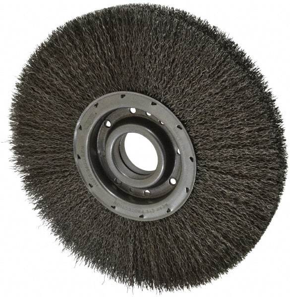 Osborn - 12" OD, 2" Arbor Hole, Crimped Steel Wheel Brush - 2" Face Width, 3-1/4" Trim Length, 0.02" Filament Diam, 3,600 RPM - Exact Tool & Supply