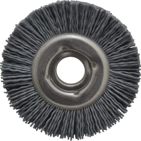 Osborn - 3" OD, 5/8" Arbor Hole, Crimped Nylon Wheel Brush - 1/2" Face Width, 5/8" Trim Length, 20,000 RPM - Exact Tool & Supply