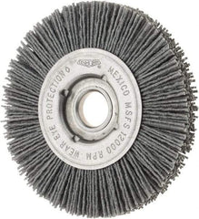 Osborn - 4" OD, 5/8" Arbor Hole, Crimped Nylon Wheel Brush - 5/8" Face Width, 3/4" Trim Length, 12,000 RPM - Exact Tool & Supply