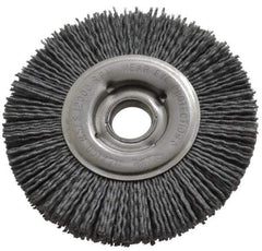 Osborn - 4" OD, 5/8" Arbor Hole, Crimped Nylon Wheel Brush - 5/8" Face Width, 3/4" Trim Length, 12,000 RPM - Exact Tool & Supply
