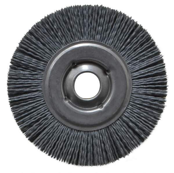 Osborn - 4" OD, 5/8" Arbor Hole, Crimped Nylon Wheel Brush - 5/8" Face Width, 3/4" Trim Length, 12,000 RPM - Exact Tool & Supply