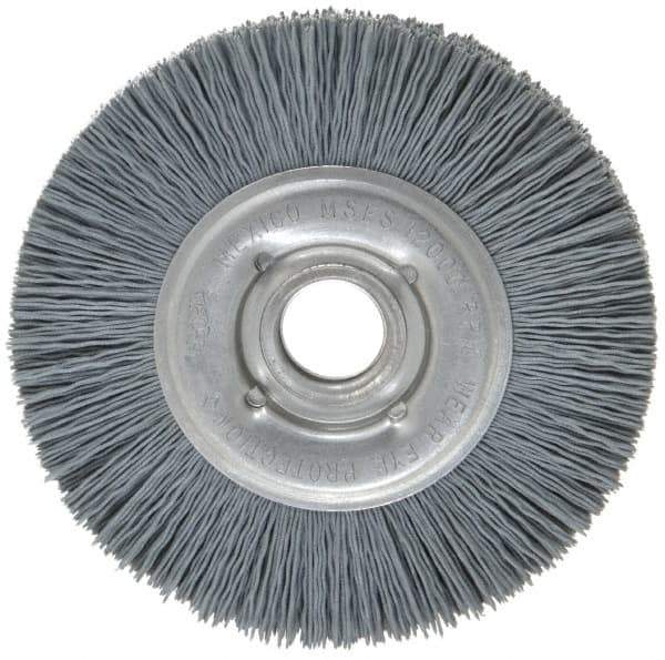 Osborn - 4" OD, 5/8" Arbor Hole, Crimped Nylon Wheel Brush - 5/8" Face Width, 3/4" Trim Length, 12,000 RPM - Exact Tool & Supply
