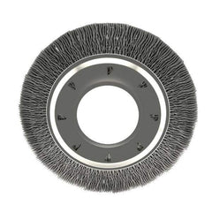 Osborn - 6" OD, 2" Arbor Hole, Crimped Nylon Wheel Brush - 7/8" Face Width, 1-1/16" Trim Length, 6,000 RPM - Exact Tool & Supply