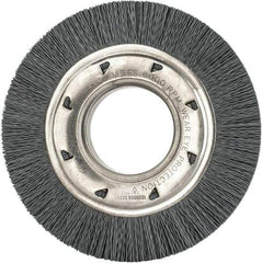 Osborn - 6" OD, 2" Arbor Hole, Crimped Nylon Wheel Brush - 7/8" Face Width, 1-1/16" Trim Length, 6,000 RPM - Exact Tool & Supply