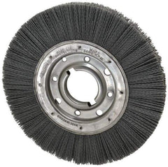 Osborn - 10" OD, 2" Arbor Hole, Crimped Nylon Wheel Brush - 1" Face Width, 2-1/16" Trim Length, 3,600 RPM - Exact Tool & Supply