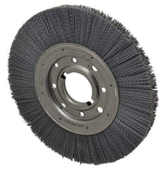 Osborn - 10" OD, 2" Arbor Hole, Crimped Nylon Wheel Brush - 1" Face Width, 2-1/16" Trim Length, 3,600 RPM - Exact Tool & Supply