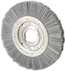 Osborn - 10" OD, 2" Arbor Hole, Crimped Nylon Wheel Brush - 1" Face Width, 2-1/16" Trim Length, 3,600 RPM - Exact Tool & Supply