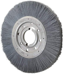 Osborn - 10" OD, 2" Arbor Hole, Crimped Nylon Wheel Brush - 1" Face Width, 2-1/16" Trim Length, 3,600 RPM - Exact Tool & Supply