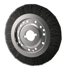 Osborn - 12" OD, 2" Arbor Hole, Crimped Nylon Wheel Brush - 1" Face Width, 2-1/8" Trim Length, 3,000 RPM - Exact Tool & Supply