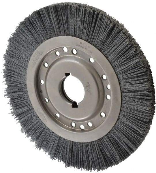 Osborn - 12" OD, 2" Arbor Hole, Crimped Nylon Wheel Brush - 1" Face Width, 2-1/8" Trim Length, 3,000 RPM - Exact Tool & Supply