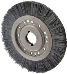 Osborn - 12" OD, 2" Arbor Hole, Crimped Nylon Wheel Brush - 1" Face Width, 2-1/8" Trim Length, 3,000 RPM - Exact Tool & Supply