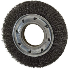 Osborn - 6" OD, 2" Arbor Hole, Crimped Steel Wheel Brush - 7/8" Face Width, 1" Trim Length, 0.014" Filament Diam, 6,000 RPM - Exact Tool & Supply