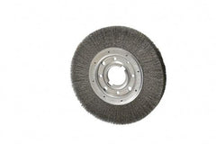 Osborn - 10" OD, 2" Arbor Hole, Crimped Steel Wheel Brush - 1-1/4" Face Width, 2" Trim Length, 0.008" Filament Diam, 3,600 RPM - Exact Tool & Supply