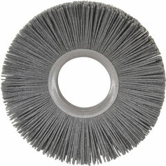 Osborn - 6" OD, 2" Arbor Hole, Crimped Nylon Wheel Brush - 1/2" Face Width, 1-5/8" Trim Length, 5,500 RPM - Exact Tool & Supply