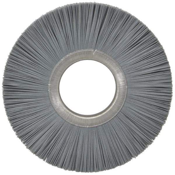 Osborn - 6" OD, 2" Arbor Hole, Crimped Nylon Wheel Brush - 1/2" Face Width, 1-5/8" Trim Length, 5,500 RPM - Exact Tool & Supply