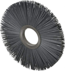 Osborn - 8" OD, 2" Arbor Hole, Crimped Nylon Wheel Brush - 1/2" Face Width, 2-5/8" Trim Length, 5,500 RPM - Exact Tool & Supply