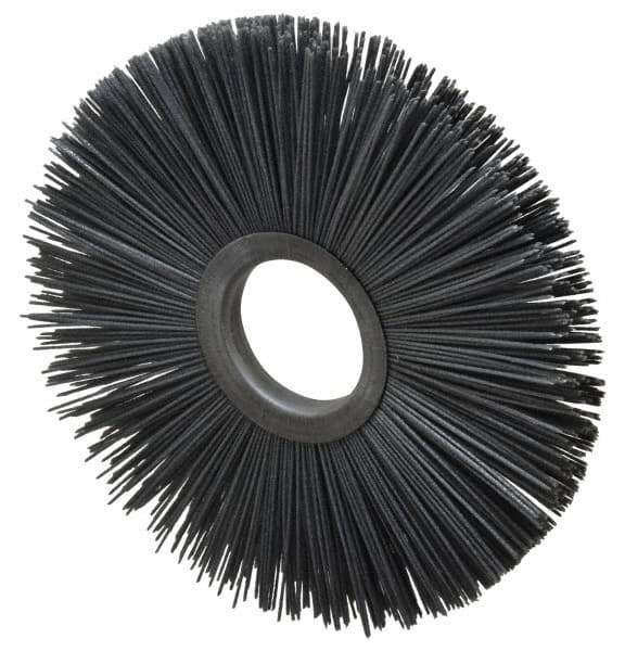Osborn - 8" OD, 2" Arbor Hole, Crimped Nylon Wheel Brush - 1/2" Face Width, 2-5/8" Trim Length, 5,500 RPM - Exact Tool & Supply