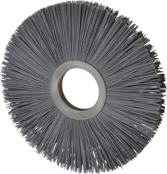 Osborn - 8" OD, 2" Arbor Hole, Crimped Nylon Wheel Brush - 1/2" Face Width, 2-5/8" Trim Length, 5,500 RPM - Exact Tool & Supply