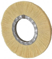 Osborn - 8" OD, 3-1/4" Arbor Hole, Crimped Natural Fiber Wheel Brush - 17/32" Face Width, 1-7/8" Trim Length, 4,800 RPM - Exact Tool & Supply