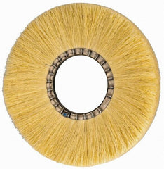 Osborn - 12" OD, 4-1/4" Arbor Hole, Crimped Natural Fiber Wheel Brush - 17/32" Face Width, 3-3/8" Trim Length, 3,600 RPM - Exact Tool & Supply