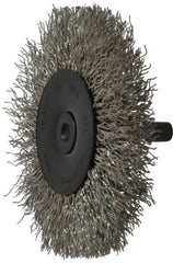 Osborn - 3" OD, 1/4" Shank Diam, Crimped Stainless Steel Wheel Brush - 7/16" Face Width, 3/4" Trim Length, 0.014" Filament Diam, 25,000 RPM - Exact Tool & Supply