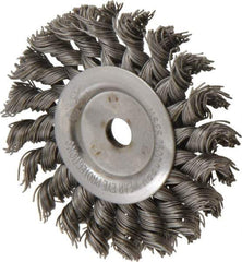 Osborn - 3" OD, 3/8" Arbor Hole, Knotted Steel Wheel Brush - 3/8" Face Width, 5/8" Trim Length, 0.02" Filament Diam, 25,000 RPM - Exact Tool & Supply