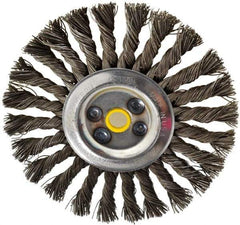 Osborn - 6" OD, 5/8" Arbor Hole, Knotted Steel Wheel Brush - 1/2" Face Width, 1-1/2" Trim Length, 0.025" Filament Diam, 9,000 RPM - Exact Tool & Supply