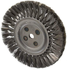 Osborn - 8" OD, 5/8" Arbor Hole, Knotted Steel Wheel Brush - 5/8" Face Width, 1-11/16" Trim Length, 0.014" Filament Diam, 8,500 RPM - Exact Tool & Supply
