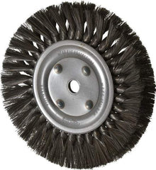 Osborn - 8" OD, 5/8" Arbor Hole, Knotted Steel Wheel Brush - 5/8" Face Width, 1-11/16" Trim Length, 0.016" Filament Diam, 8,500 RPM - Exact Tool & Supply