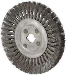 Osborn - 10" OD, 1-1/4" Arbor Hole, Knotted Steel Wheel Brush - 5/8" Face Width, 2-1/4" Trim Length, 0.014" Filament Diam, 4,500 RPM - Exact Tool & Supply