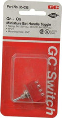 GC/Waldom - 4PDT Miniature On-On Toggle Switch - Solder Lug Terminal, Bat Handle Actuator, 125 VAC at 5 A & 250 VAC at 2 A - Exact Tool & Supply