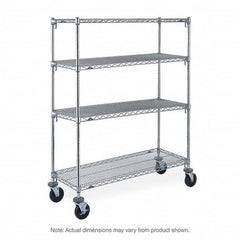 Metro - 600 Lb Capacity 4 Shelf Mobile Wire Shelving Unit - Add-On Unit - Exact Tool & Supply
