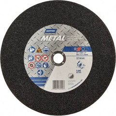 Norton - 12" 36 Grit Aluminum Oxide Cutoff Wheel - 7/64" Thick, 1" Arbor, 5,095 Max RPM, Use with Chop Saws - Exact Tool & Supply
