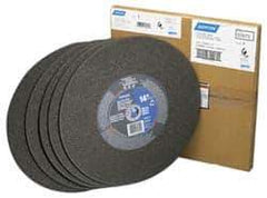 Norton - 14" 36 Grit Aluminum Oxide Cutoff Wheel - 7/64" Thick, 1" Arbor, 4,365 Max RPM, Use with Chop Saws - Exact Tool & Supply