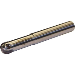 Tool-Flo - 3/4" Cut Diam, 3/4" Shank Diam, 6-3/4" OAL, Indexable Ball Nose End Mill - 2-3/8" Head Length, Straight Shank, TBN Toolholder, TBNR 750, TBRR 750 Insert - Exact Tool & Supply