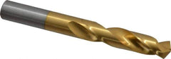 Chicago-Latrobe - 25/64" 135° Spiral Flute High Speed Steel Screw Machine Drill Bit - TiN Finish, Right Hand Cut, 1-7/8" Flute Length, 3-1/4" OAL, Split Point, Straight Shank - Exact Tool & Supply