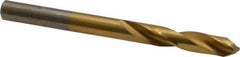 Chicago-Latrobe - #6 135° Spiral Flute High Speed Steel Screw Machine Drill Bit - TiN Finish, Right Hand Cut, 1-1/4" Flute Length, 2-3/8" OAL, Split Point, Straight Shank - Exact Tool & Supply
