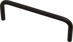 Amatom Electronic Hardware - 4-1/4" Long x 1-1/2" High, Round Handle - Black Anodized, Aluminum, 4" Center to Center - Exact Tool & Supply