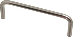 Amatom Electronic Hardware - 4-1/4" Long x 1-1/2" High, Round Handle - Clear Passivated, Stainless Steel, 4" Center to Center - Exact Tool & Supply