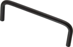 Amatom Electronic Hardware - 4-1/4" Long x 1-1/2" High, Round Handle - Black Anodized, Aluminum, 4" Center to Center - Exact Tool & Supply